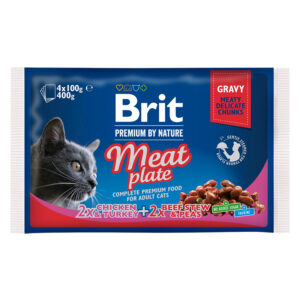 BP Cat Pouch Meat Plate 4 x 100 g