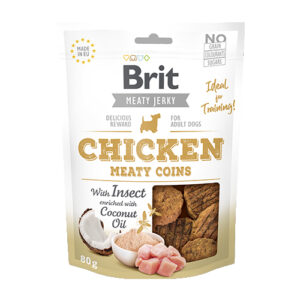 Brit Jerky - Chicken with Insect - Meaty Coins 80g